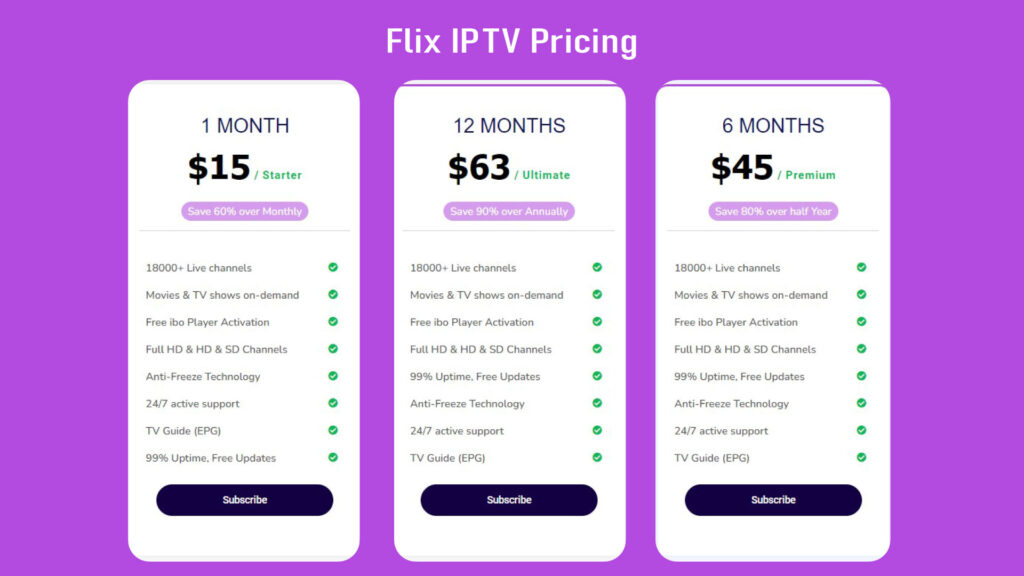 Flix IPTV Pricing