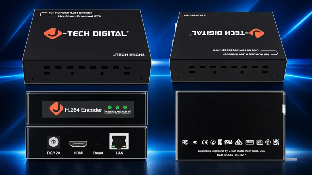 J-Tech Digital JTECH-ENCH4 HDMI IPTV encoder with 4K60 input and H.265 support