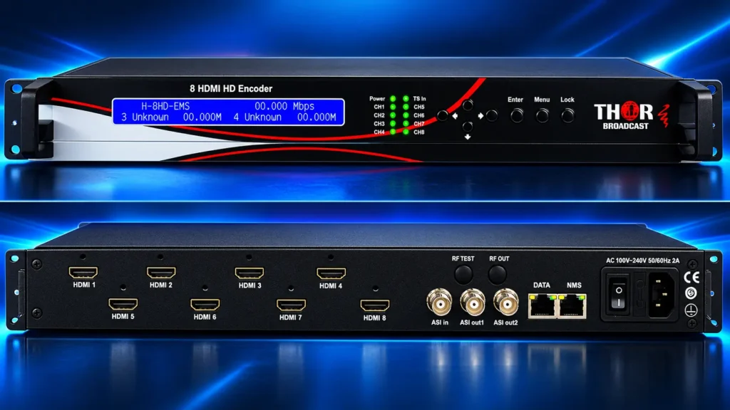 Thor Broadcast H-8HD-EMH 8-channel HDMI IPTV encoder with ASI output