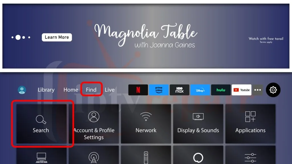 Step 1: Start Your FireStick and Access "Find"