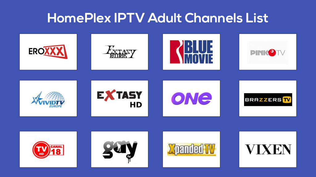 HomePlex IPTV - Adult Channels List