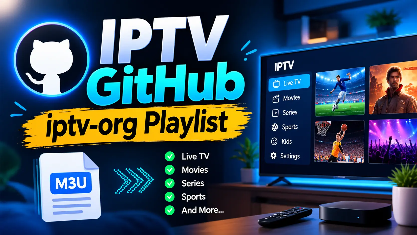 IPTV GitHub: iptv-org free M3U playlist of publicly available TV channels