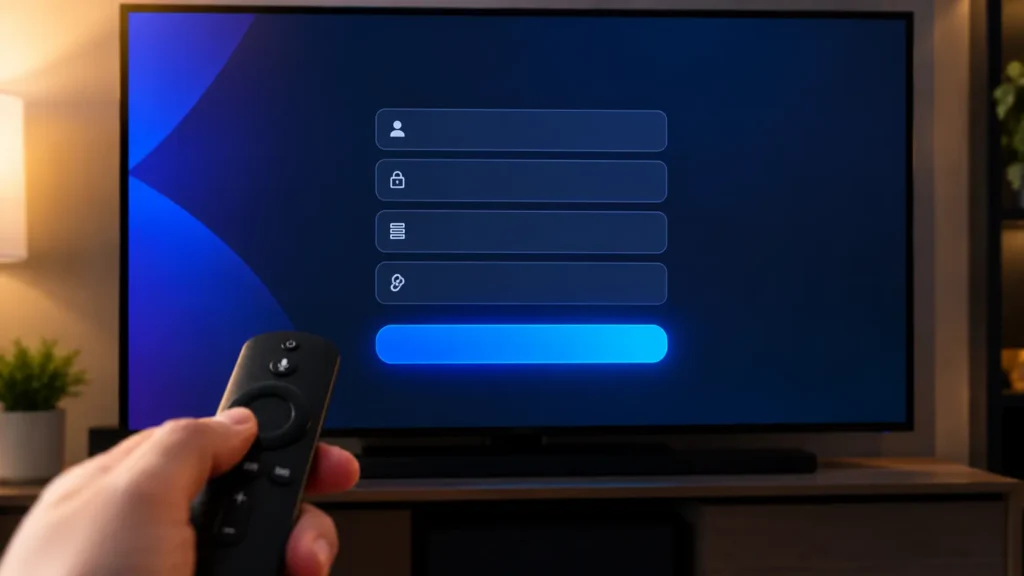 IPTV Smarters Pro login screen with Xtream Codes username, password and server URL fields