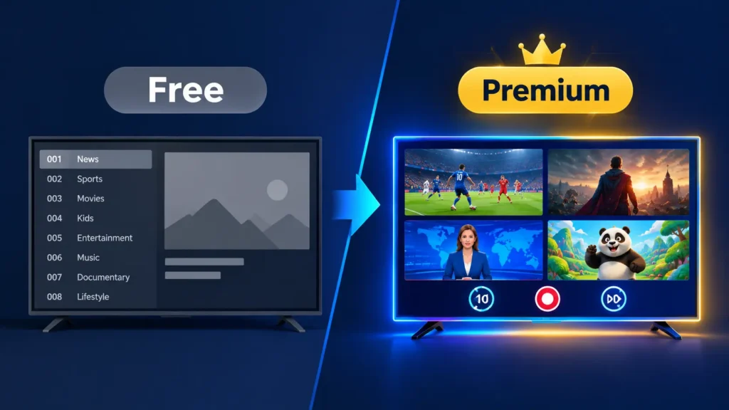 TiviMate free vs TiviMate Premium feature comparison