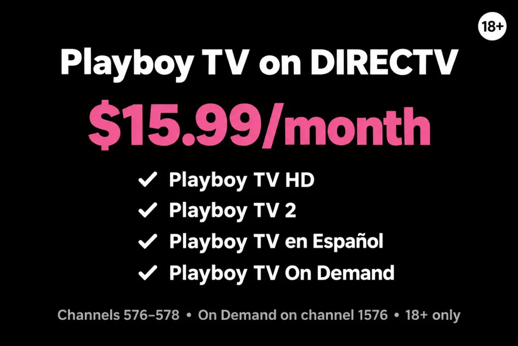 Playboy TV on DIRECTV for $15.99 a month with four included channels