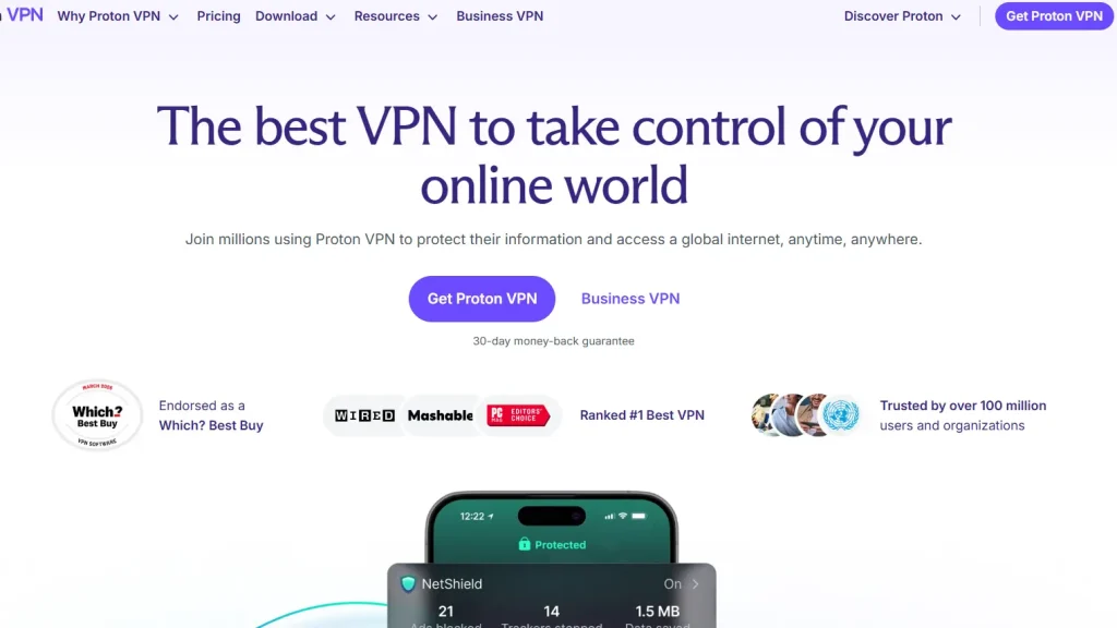 Proton VPN free plan connected on an Android TV