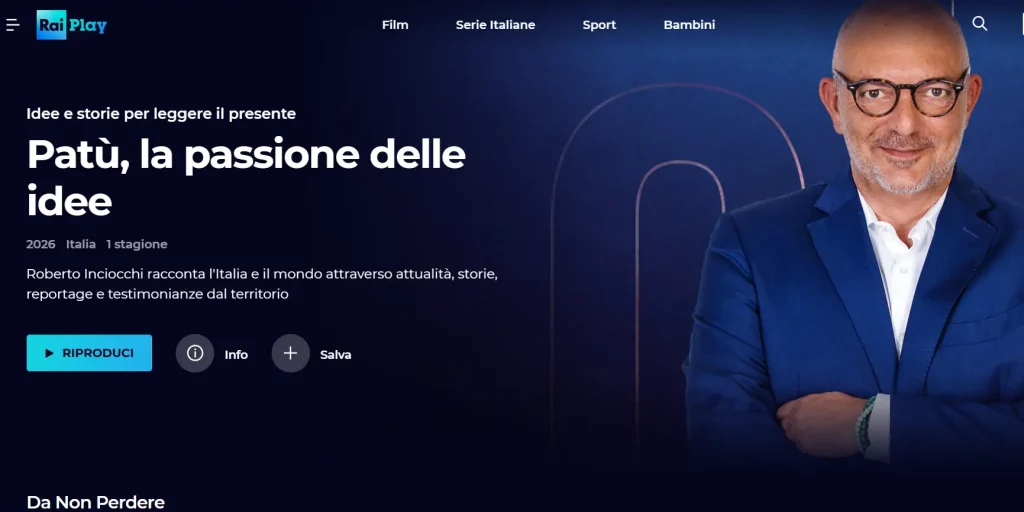 RaiPlay app streaming Rai 1 live for free