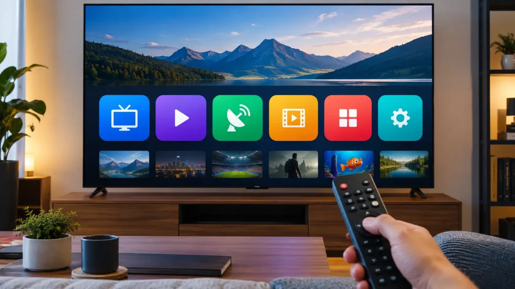 Best IPTV streaming apps on a smart TV home screen